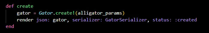 a create method for gators